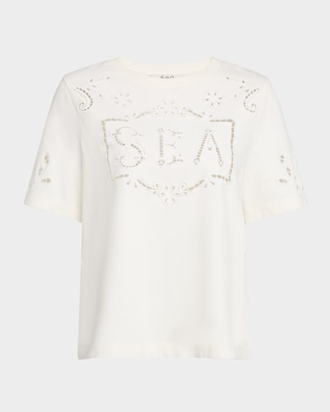Ganni Basic Jersey Short-Sleeve Bear T-Shirt | Neiman Marcus