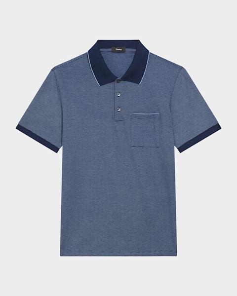 Valentino Garavani Men's Stripe Cotton Pique Polo Shirt