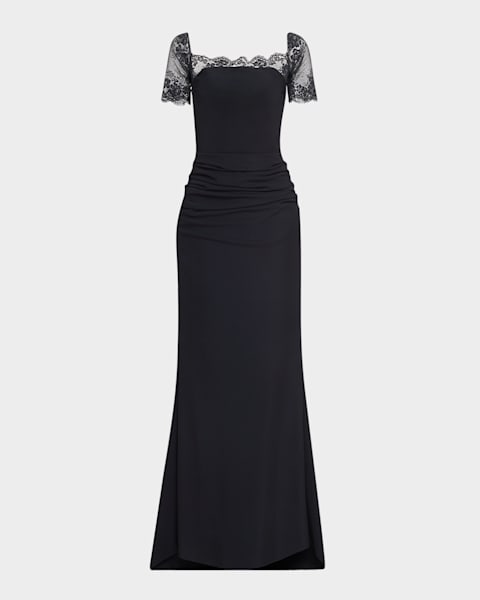 Shimmer One-Shoulder Flower Gown
