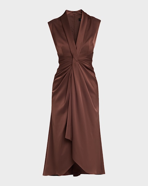delfina pleated long asymmetric one-shoulder dress A.L.C. Delfina Asymmetrical Pleated Dress