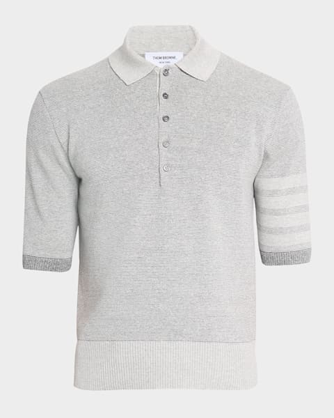 Thom Browne Men's Wool Blend 4-Bar Polo Shirt | Neiman Marcus