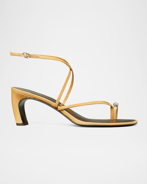 レザー★送料関税込み★Tory Burch★RUCHED HEELED SANDAL Tory Burch Ruched Leather Ankle-Strap Sandals | Neiman Marcus