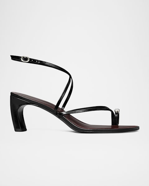 Leandra Metallic Ankle-Tie Sandals