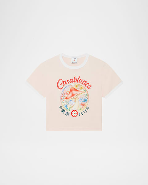 Tシャツ・カットソー CASABLANCA WOMEN Lettuce Ham Printed Mesh T-Shirt Multi CASABLANCA WOMEN Lettuce Ham Printed Mesh T-Shirt Multi
