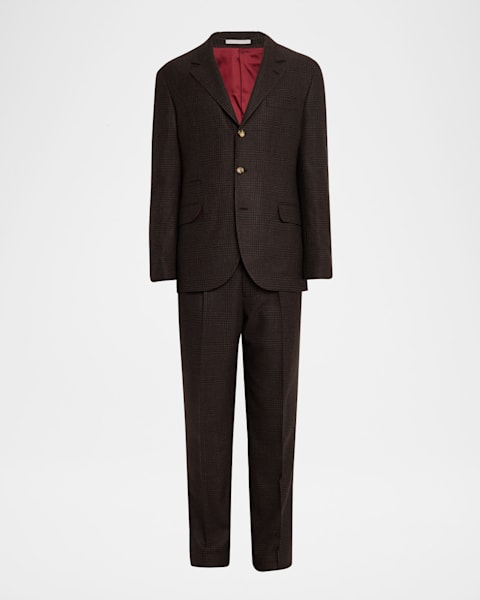 Brunello Cucinelli Men's Linen-Wool Solid Suit | Neiman Marcus
