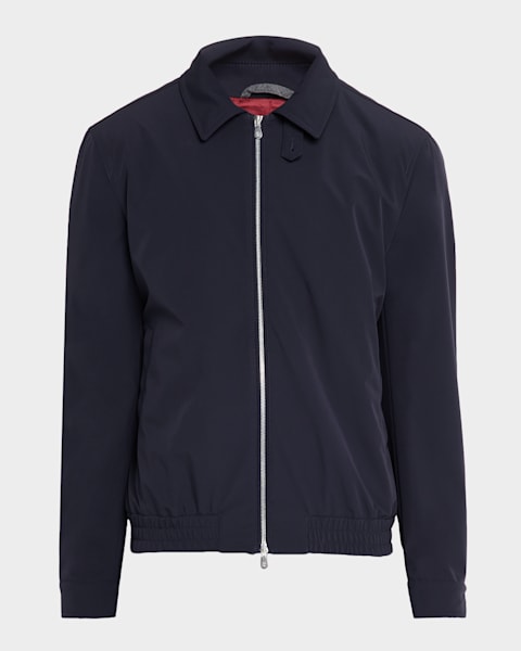 Brunello Cucinelli Men's Quilted Nylon Shirt Jacket | Neiman Marcus