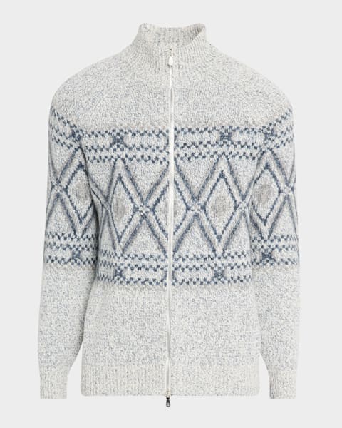 Prada Men's Wool Zip-Front Cardigan | Neiman Marcus