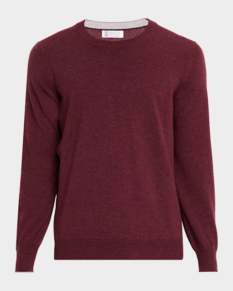 Brunello Cucinelli Men's Wool and Cashmere V-Neck Sweater | Neiman
