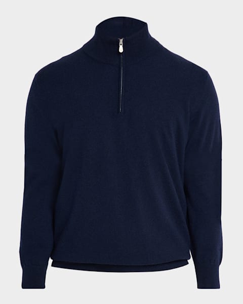 dunhill Men's Cotton and Cashmere Knit Full-Zip Bomber Sweater