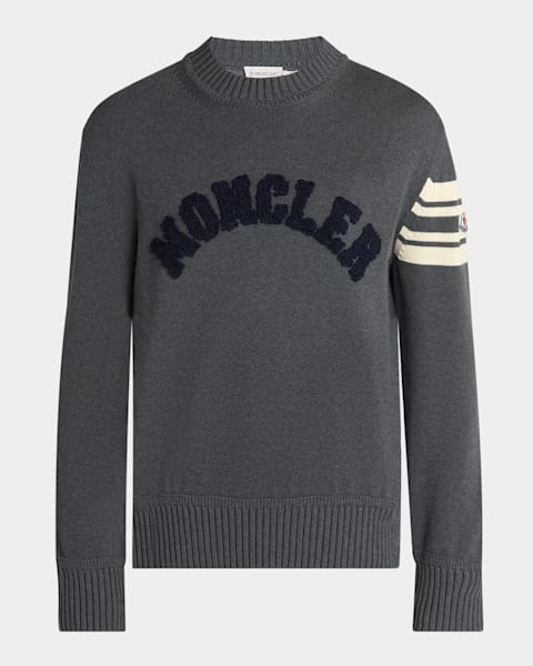 Moncler Men's Long-Sleeve Zip Polo Sweater | Neiman Marcus