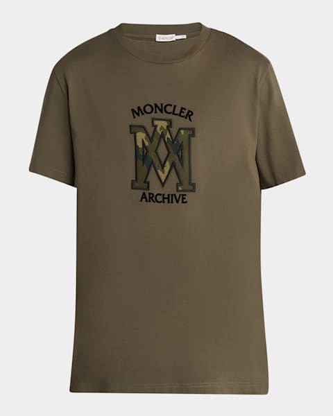 Moncler Men's Logo-Collar Jersey T-Shirt | Neiman Marcus