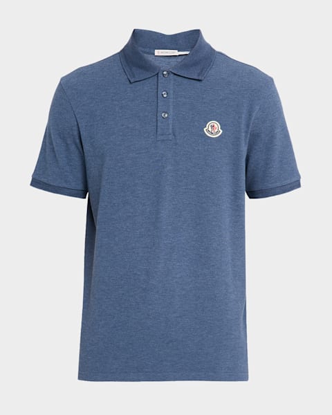 Moncler Men's Logo Script Short Sleeve Polo | Neiman Marcus