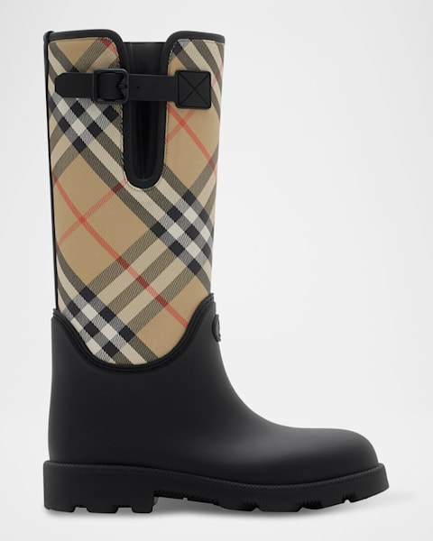 P*୧様 MONCLER ブラック ラバーシューズ MONCLER Kickstream leather and shell ankle boots | NET-A-PORTER