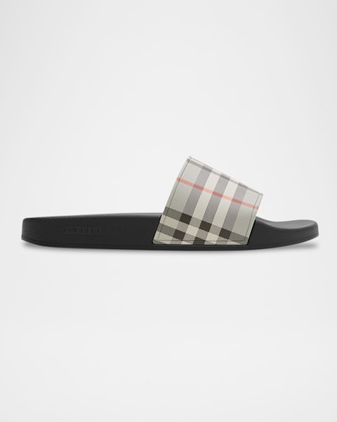 【BURBERRY】VINTAGE CHECK SANDALS Burberry Furley Vintage Check Slide Sandals | Neiman Marcus