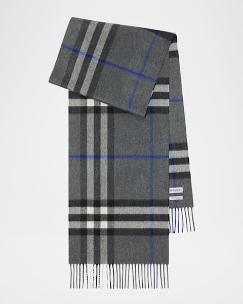 Men's Wool Giant Check Hooded Scarf