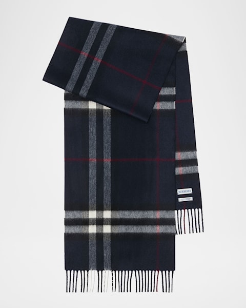 Men's Wool Giant Check Hooded Scarf