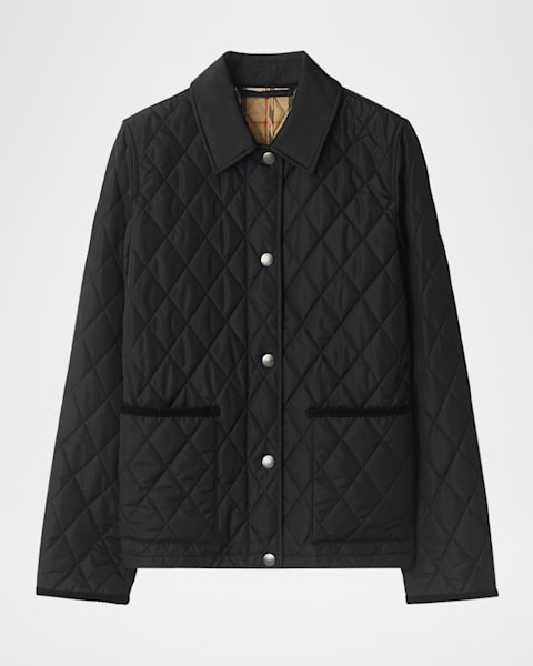 Burberry Blackpool Check-Trim Technical Zip Jacket | Neiman