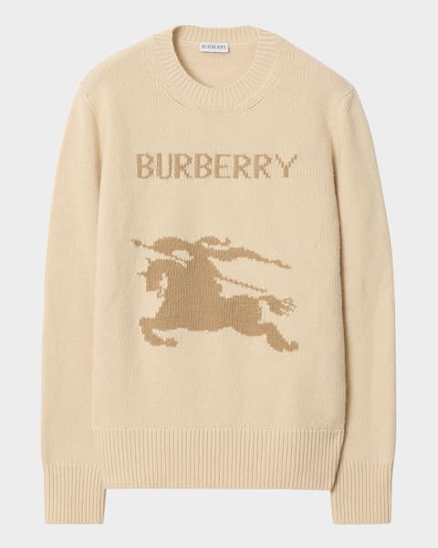 Burberry Logo Patch V-Neck Cardigan | Neiman Marcus