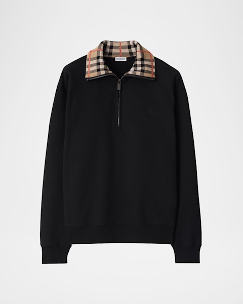 Burberry Men's Check Full-Zip Hoodie | Neiman Marcus