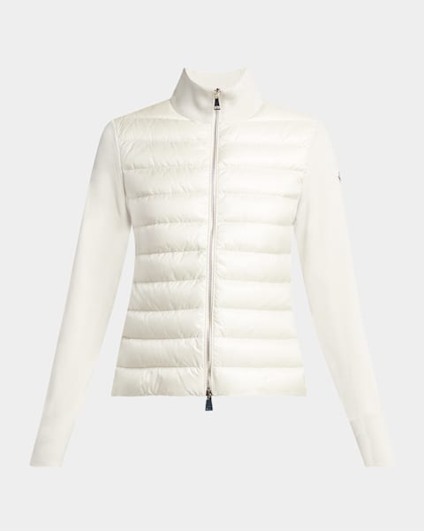Moncler Quilted Nylon Zip-Up Cardigan | Neiman Marcus