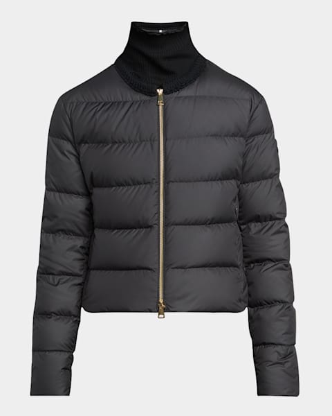 【MONCLER】直営/正規店 Gencay Braided Trim Short Down Jacket Moncler Gencay Braided Down Jacket | Neiman Marcus