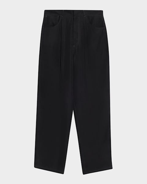 Emporio Armani Basic Flat-Front Wool Trousers | Neiman Marcus
