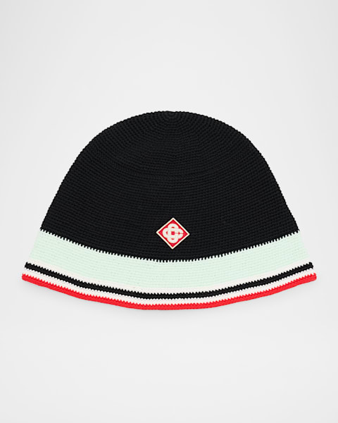 CASABLANCA Men's Crochet Stripe Bucket Hat | Neiman Marcus