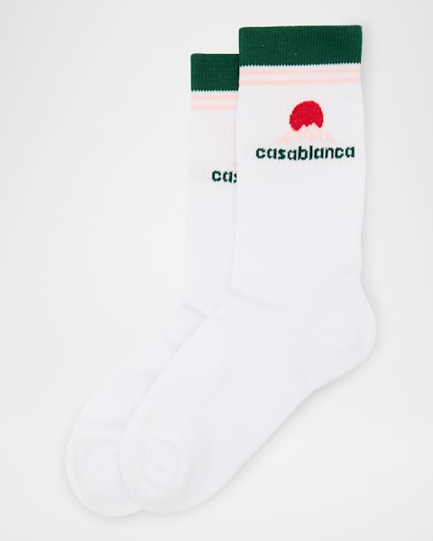 Men's MA Double-Stripe Ribbed Crew Socks