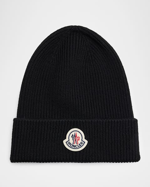 Men's M-Logo Patch Beanie Hat