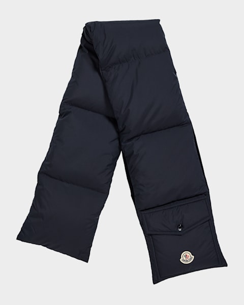 Moncler Men's Wool Tricolor Stripe Fringe Scarf | Neiman Marcus