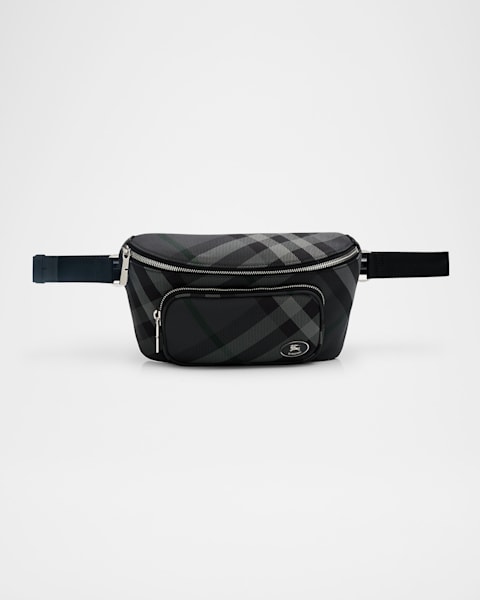 ショルダーバッグ Burberry Black Canvas Belt Bag Burberry check-jacquard Belt Bag | Black | FARFETCH