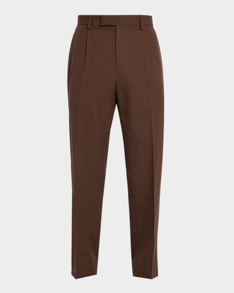 Santorelli Men's Loro Piana Wool Comfort Waistband Trousers
