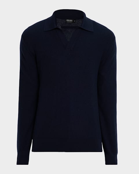 ZEGNA Men's Melange Oasi Cashmere and Silk Full-Zip Sweater