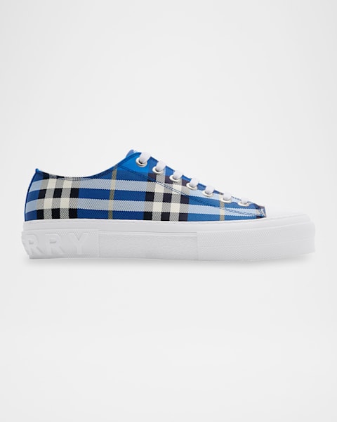 Men's Terrace Leather and Check Low-Top Sneakers