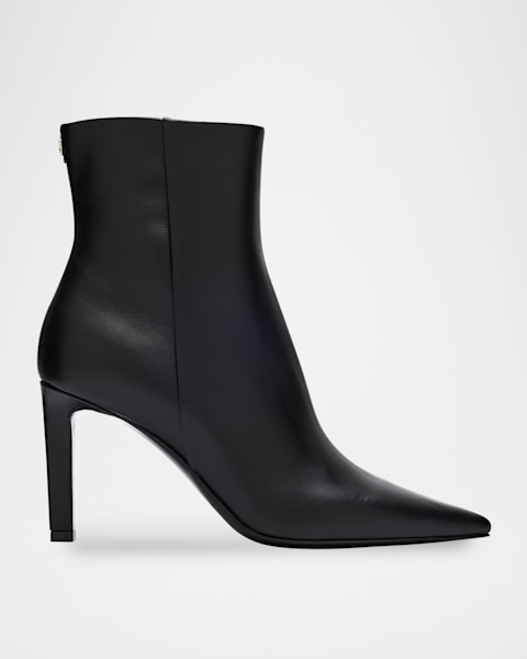 ALAIA Square Calfskin Leather Ankle Boots | Neiman Marcus