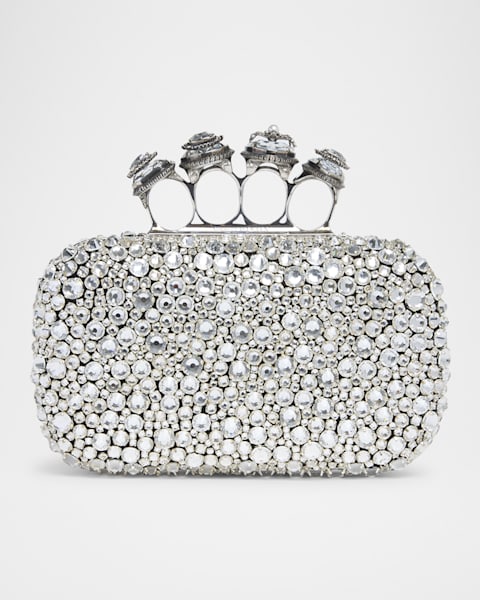 Judith Leiber Couture Peony Flame Crystal Clutch Bag