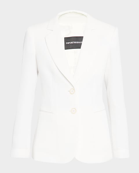 アウターその他 EMPORIO ARMANI Woman Blazer White 0NG3DT02003 101 Emporio Armani Single-Button Couture Cotton Blazer | Neiman