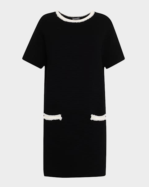 EMPORIO ARMANI Womens Green Stretch Twist Front Long Sleeve Boat Neck Midi Party Sheath Dress main image 1