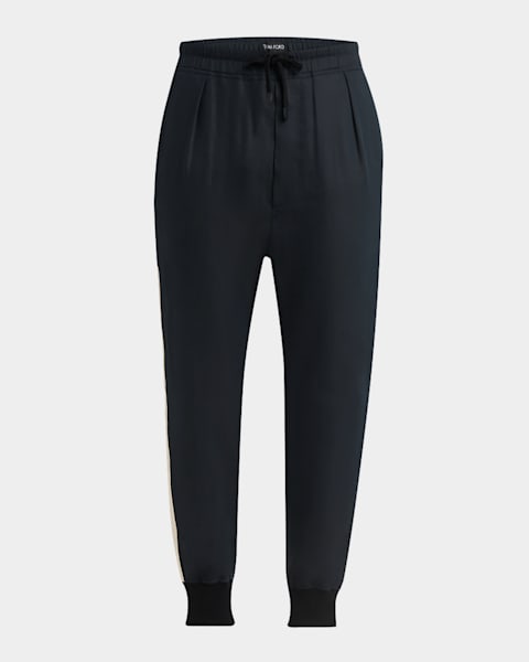 TOM FORD Men's Silk Logo Pajama Pants | Neiman Marcus