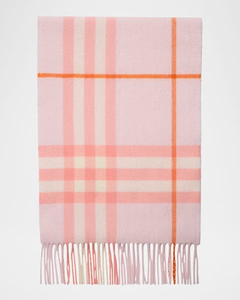 Burberry Vintage Check Fringe Cashmere Scarf | Neiman Marcus