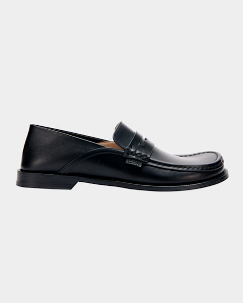 Loewe Men's Flex Suede Moc-Toe Loafers | Neiman Marcus
