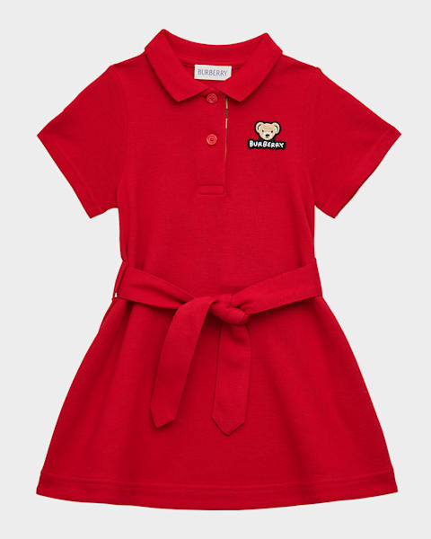 Girl's Astrid Check Polo Shirtdress, Size 6M-2T