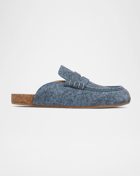 JW Anderson Chunky Chain Denim Loafer Mules | Neiman Marcus