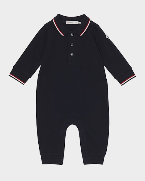 Boy's Velvet Romper with Long-Sleeve Shirt, Size 6M-24M
