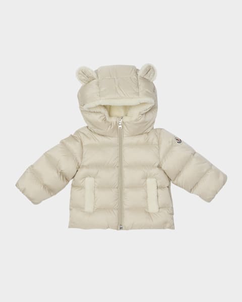 Moncler Girl's Odile A-Line Ruffle-Trim Coat, Size 12M-3