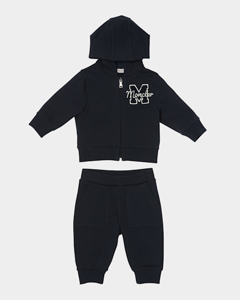 Moncler Girl's Heart Logo Hoodie & Jogger Pants Set, Size 6M-3