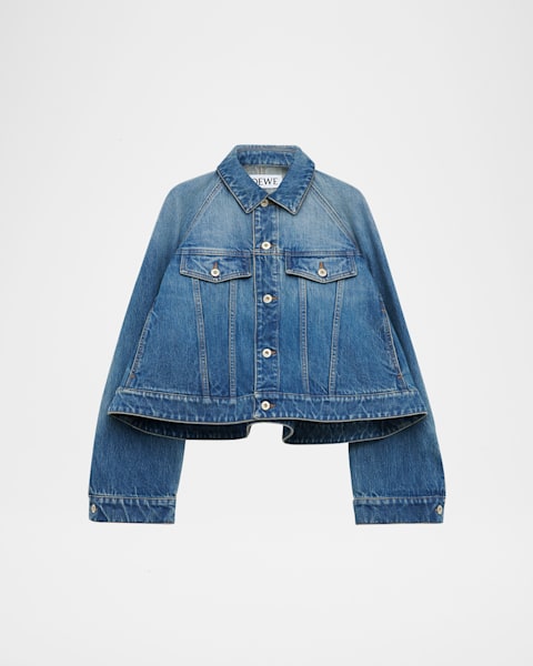 Marc Jacobs Daisy Sequined Denim Crop Jacket | Neiman Marcus