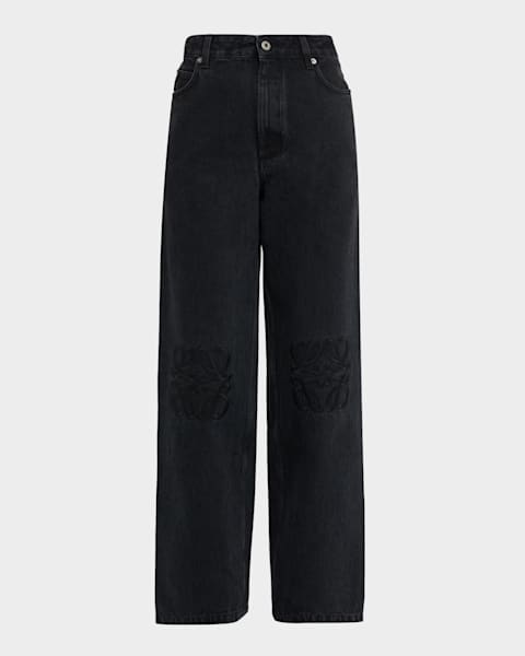 Loewe Anagram Barrel Leg Jeans | Neiman Marcus