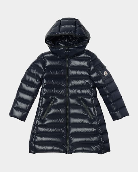 Moncler Girl's Moka Long Puffer Coat, Size 8-14 | Neiman Marcus
