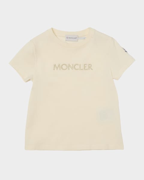 ヒ*ロ様 Moncler ロゴ Tシャツ クリームLサイズ4 Moncler Girl's Embellished Bell Logo T-Shirt, Size 8-14 | Neiman